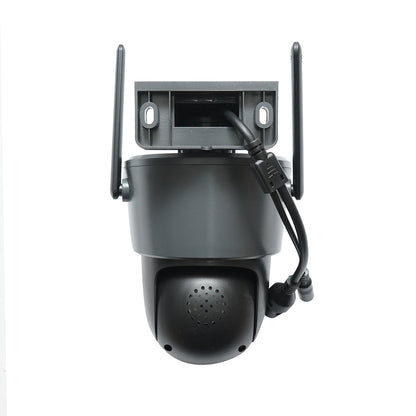 3 lencsés, 3 objektíves 6 MP-es, WIFI 2,4 GHz-es, 360 fokos PTZ pásztázó/döntő/zoom kamera mozgásérzékelővel, riasztóval, emberérzékeléssel és IPC360 Home alkalmazással.