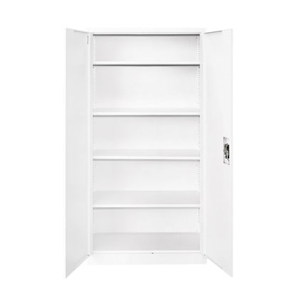 Breckner Germany fém szekrény 1800x900x400mm 2 biztosított ajtóval, 4 polc, szürke