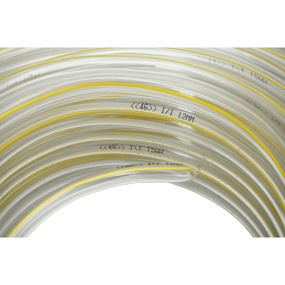 Átlátszó PVC kerti tömlő, slag, 1/2 inch (12mm), PN1,5 bar 50m/tekercs