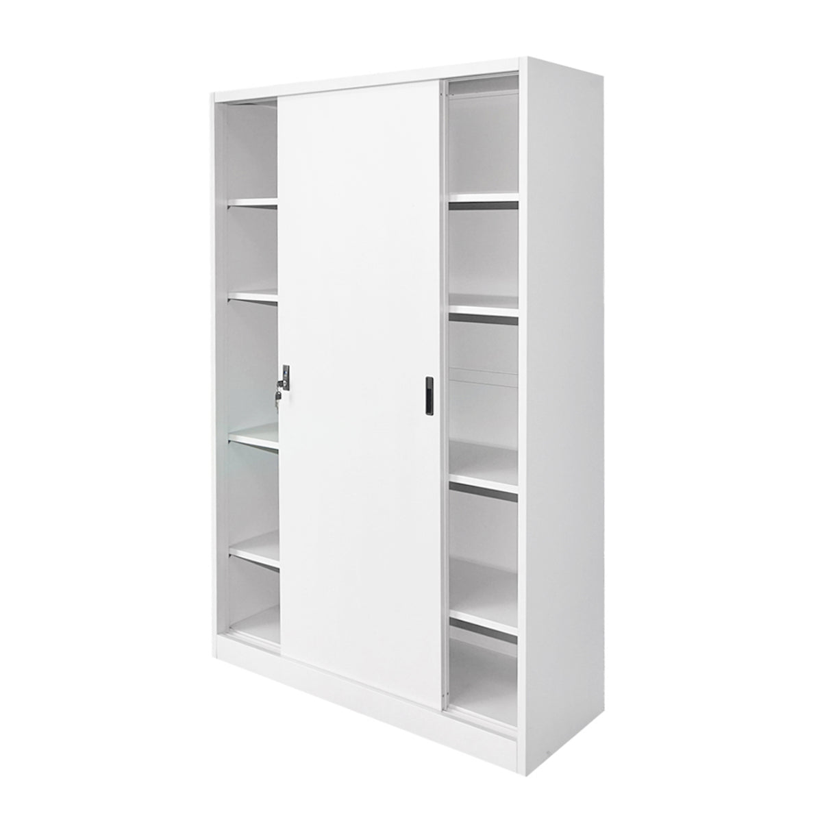 Fém toló fémszekrény 1900x1200x450mm, 2 rögzített tolóajtóval, 4 csigával, max 50kg/csiga, szürke Breckner Germany