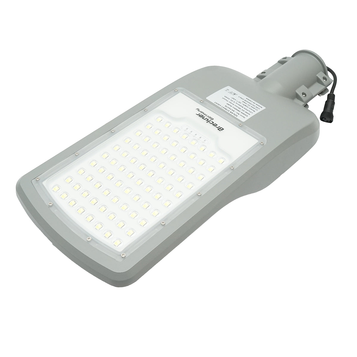 2800LM, 6500K LED utcai lámpa 50W-os napelemmel, 45Ah LiFePO4 akkumulátorral, távirányítóval, IP65 oszlopra szerelhető
