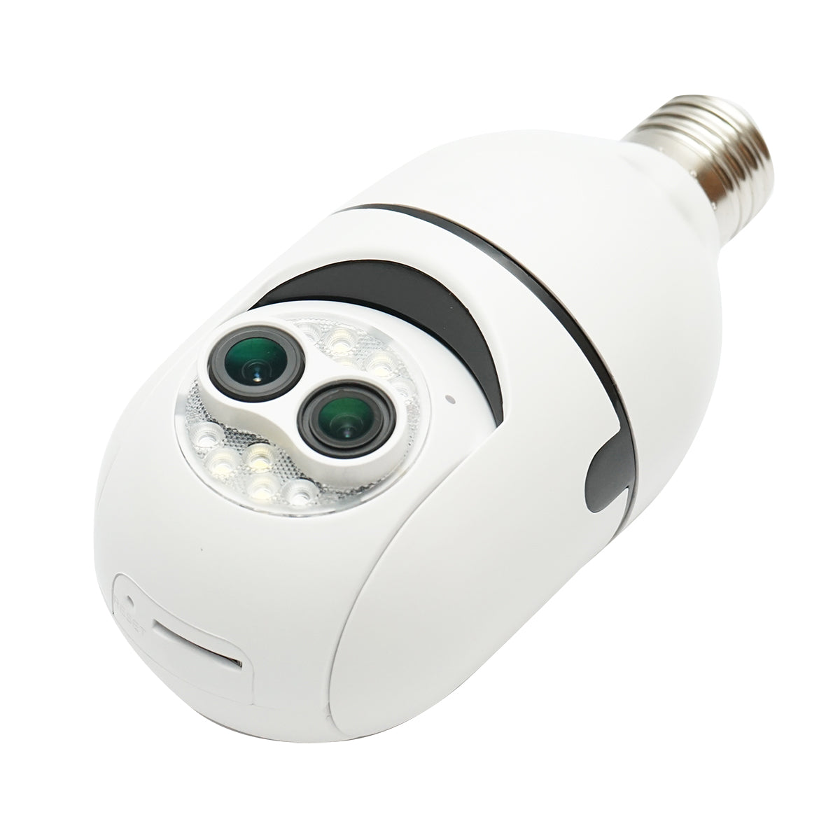Intelligens izzó PTZ, WIFI 2.4G 1080P, E27 izzó kettős lencsés megfigyelő kamera mozgásérzékelővel, emberérzékeléssel és iCSee alkalmazással.
