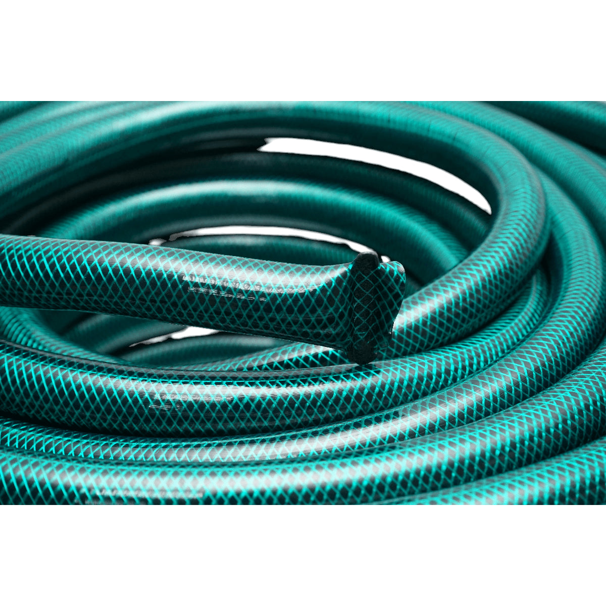 Zöld PVC kerti tömlő, slag, 3/4 hüvelyk (19mm), PN4 rúd fonott textilbetéttel 50m/tekercs