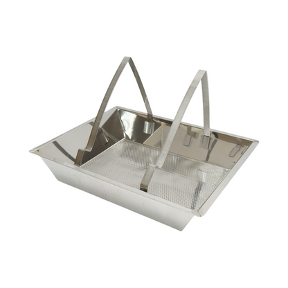 Fedelező tálca állvánnyal , rozsdamentes acél 520x415x110mm
