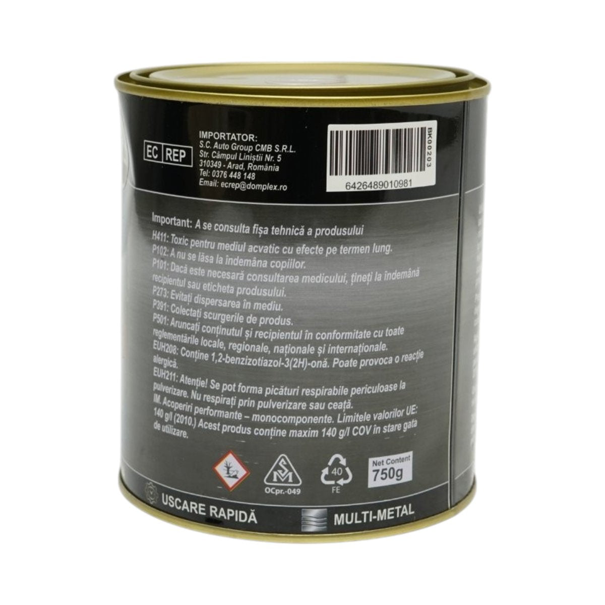 Breckner Germany 3 az 1-ben rozsdagátló email festék imperial vörös fémhez 750g, közvetlenül a rozsdára, vízalapú