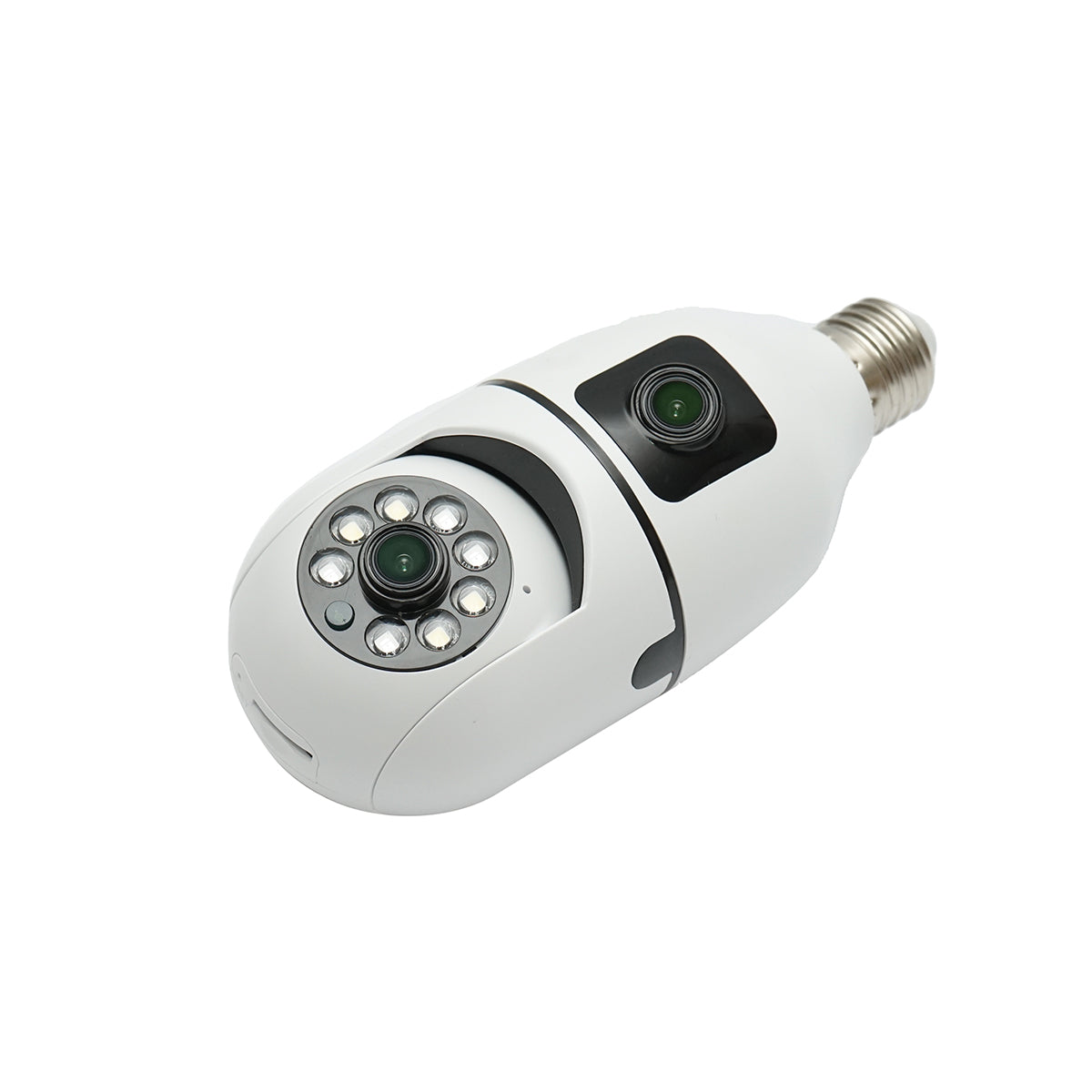 Felügyeleti kamera 2 objektíves intelligens izzó PTZ, WIFI 2.4G 1080P FHD 2MP, E27 izzó típus mozgásérzékelővel, éjjellátó és V380 Pro alkalmazással.