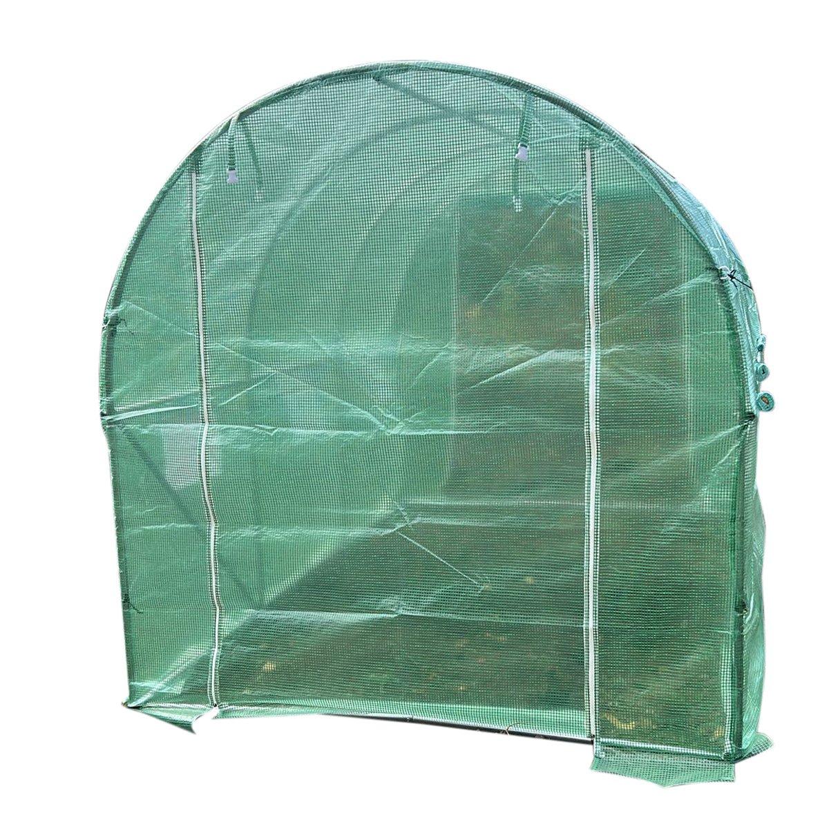 Kerti fóliasátor 300x200x200cm öntözőrendszerrel, zöld PE fólia 140g/mp UV hálóval, 6 ablak, 2 ajtó, horganyzott acélcső 25mm