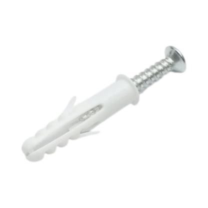 Univerzális műanyag dübel, tipli szett fehér 6x30mm csavarral 4x30mm 50 db/szett