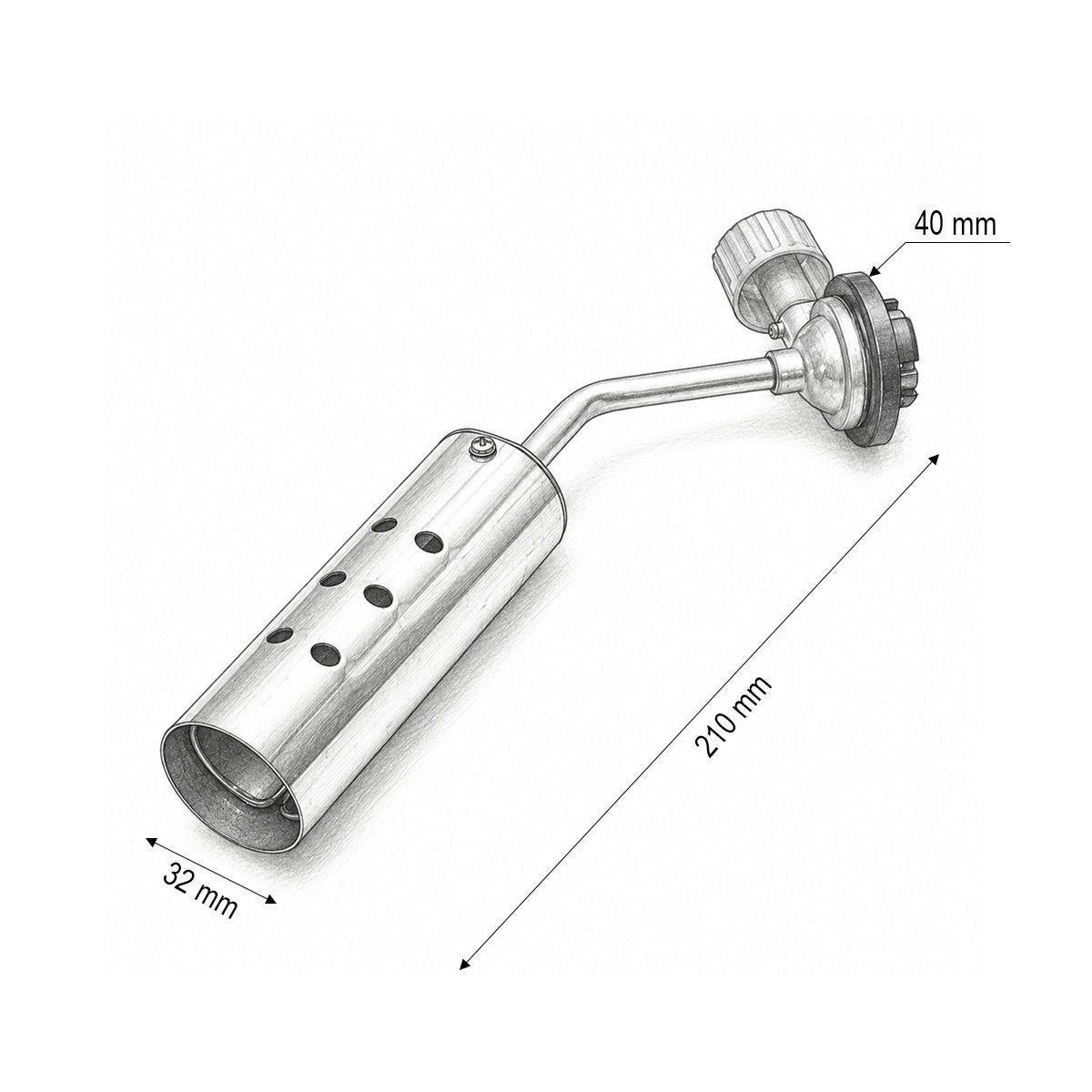 Gázégő fej spray butla gázhoz, kézi gyújtás, 360 fokos forgatás, hőteljesítmény 3600 kcal, szabályozható láng 1300°C Canon Torch