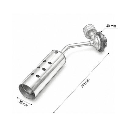 Gázégő fej spray butla gázhoz, kézi gyújtás, 360 fokos forgatás, hőteljesítmény 3600 kcal, szabályozható láng 1300°C Canon Torch