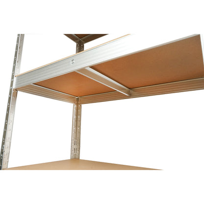 Salgó polc, fém polc, 4 MDF polccal, 144x60x30cm, 50kg/polc, csavarmentes szerelés Breckner Germany