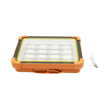Hordozható LED reflektor 500W napelemes panellel 3W, 12000mAh akkumulátor, 6 világítási mód, mágnes, karabiner, USB Power Bank Breckner Germany