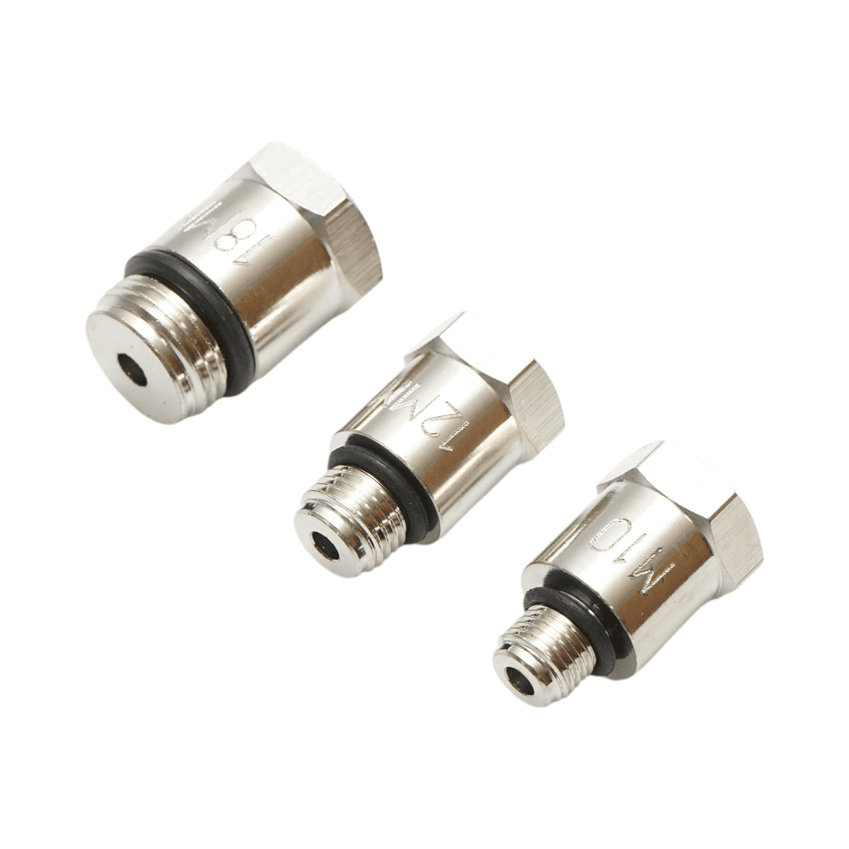 Benzinmotor henger tömörségmérő készlet, 3 adapter 10, 12, 18mm, 600mm tömlő Breckner Germany