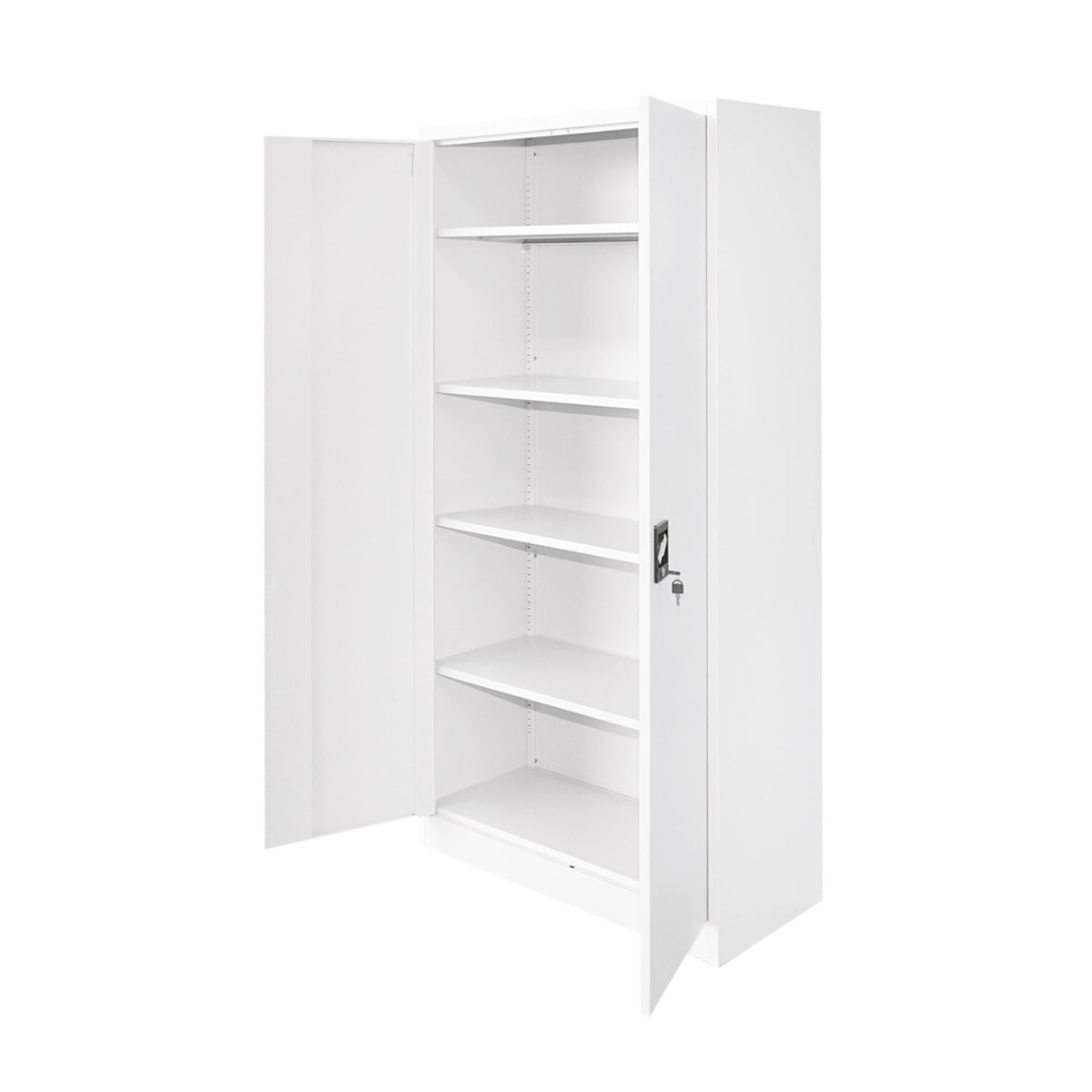 Breckner Germany fém szekrény 1800x900x400mm 2 biztosított ajtóval, 4 polc, szürke
