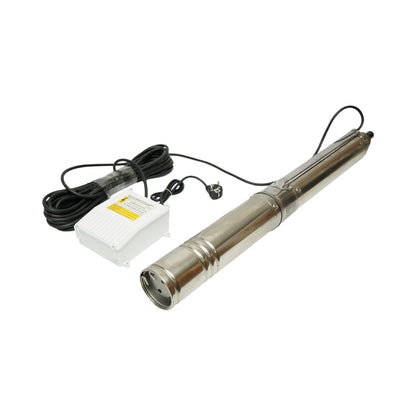 Merülő rozsdamentes acél szivattyú 1.5kW, 220V, D100mm, teljesítmény 5 m3/h, emelési magasság 60m, 9 kerámia turbina, olajhűtés, vezérlőpanel K90QJD2-60/9-1.5 Breckner Germany
