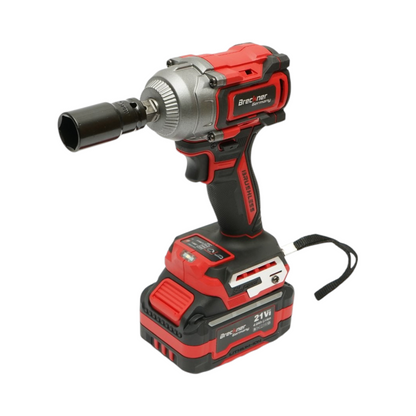 Ütvecsavarozó, légkulcs 1/2 inch 500W, 2 akkumulátor 21V, 4Ah Li-ion, LED, Brushless, 450Nm, 0-1800/2400rpm Breckner Germany
