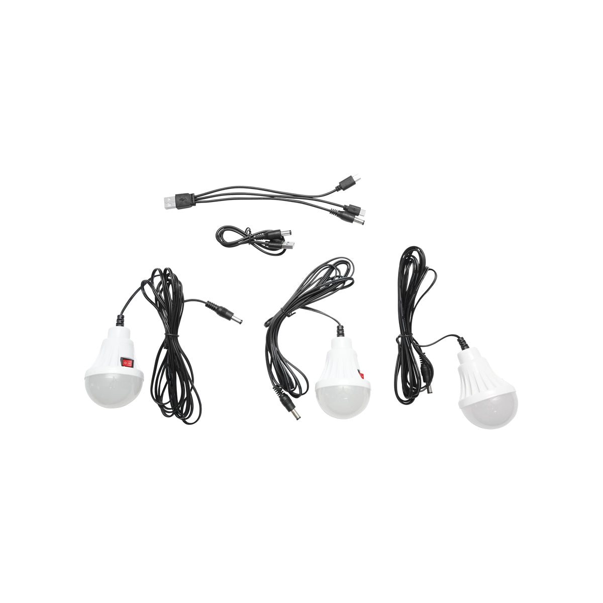 Hordozható LED világító készlet 3 izzóval / reflektorral, napelemmel és 3,7V, 4500Ah akkumulátorral halászathoz, kempingezéshez GD-8080