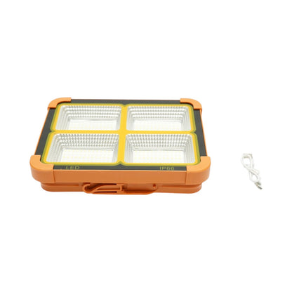 Hordozható LED projektor 200W napelemes panellel 3W, 12000mAh akkumulátor, 6 világítási mód, mágnes, kampó, USB Power Bank Breckner Germany