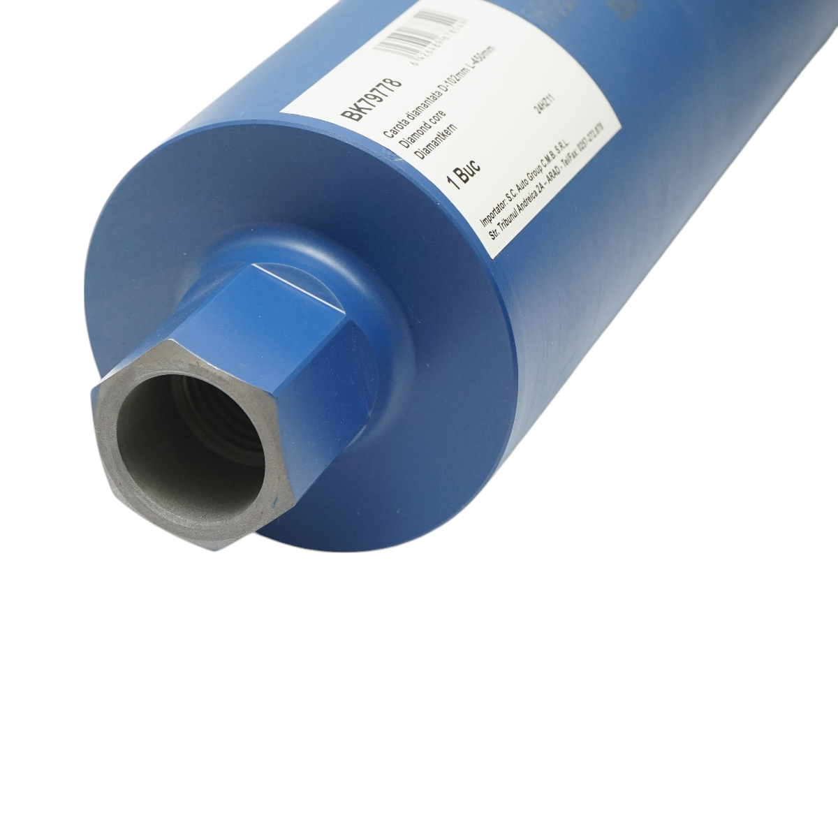 Gyémánt magfúrófej 102x450mm 1-1/4 UNC belső menettel, nedves fúrás betonhoz, téglához Breckner Germany