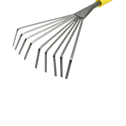 Crownman kerti fésű, kézi lombseprű 9 rugalmas fogakkal szénacélból 145x350mm, ergonomikus PP nyéllel