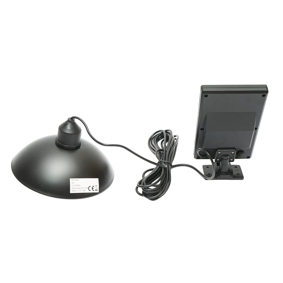 2W LED-es napelemes lámpa 1,5W/5,5V-os napelemmel, 3,7V/1,2 Ah akkumulátorral és IP54-es árnyékolóval Breckner Germany