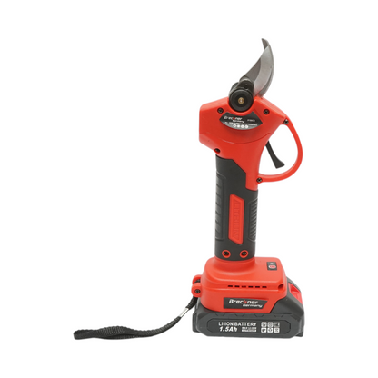 Breckner Germany 36V elektromos kerti olló 2 db 1.5Ah Li-Ion akkumulátorral, 100W, vágási átmérő 0-25mm, biztonsági gomb