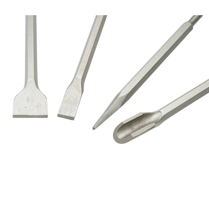 Set 4 vésőszár beton SDS Plus 14x250mm lapos, sík, hegyes és csatorna Breckner Germany
