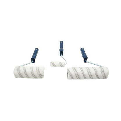 3 részes festőhenger szett poliészter 10cm, 18cm, 25cm, PP nyéllel, műanyag tálcával Breckner Germany