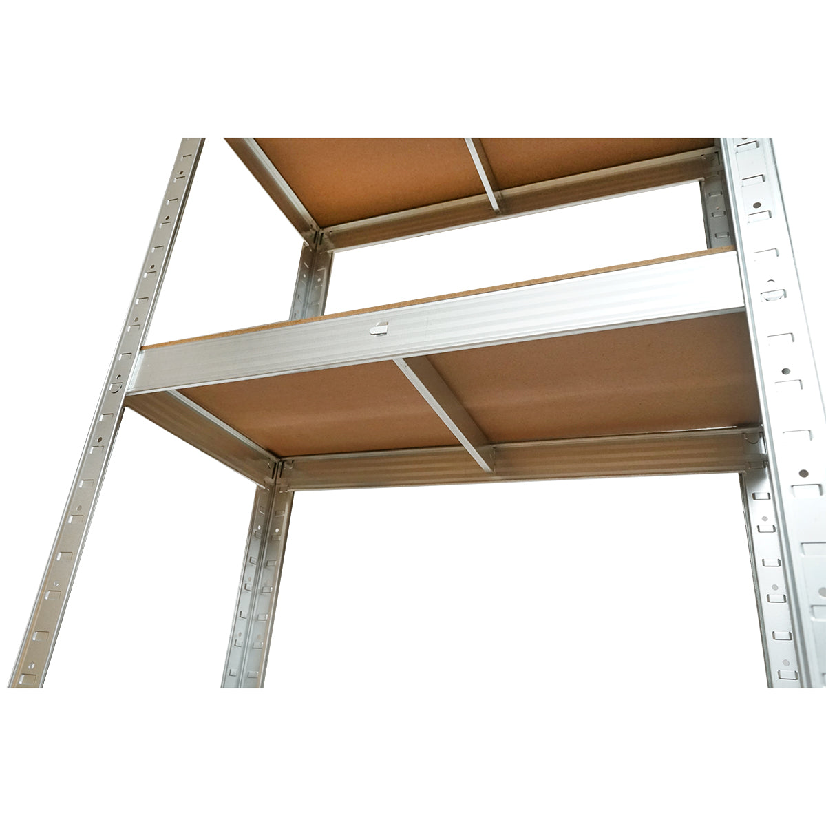 Salgó polc, fém polc, 5 MDF polccal, 180x90x40cm, 175kg/polc, csavarmentes szerelés Breckner Germany