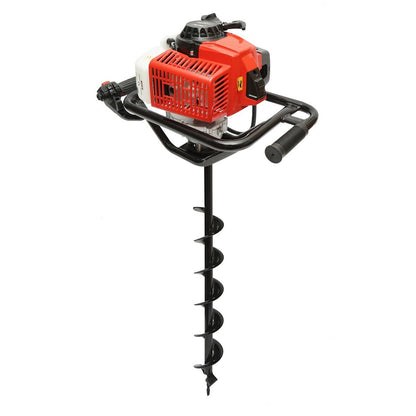 2-ütemű benzinmotoros földfúró 2,8 LE, 52 cm3, 3 fúróval 100 mm, 150 mm, 200 mm THOR