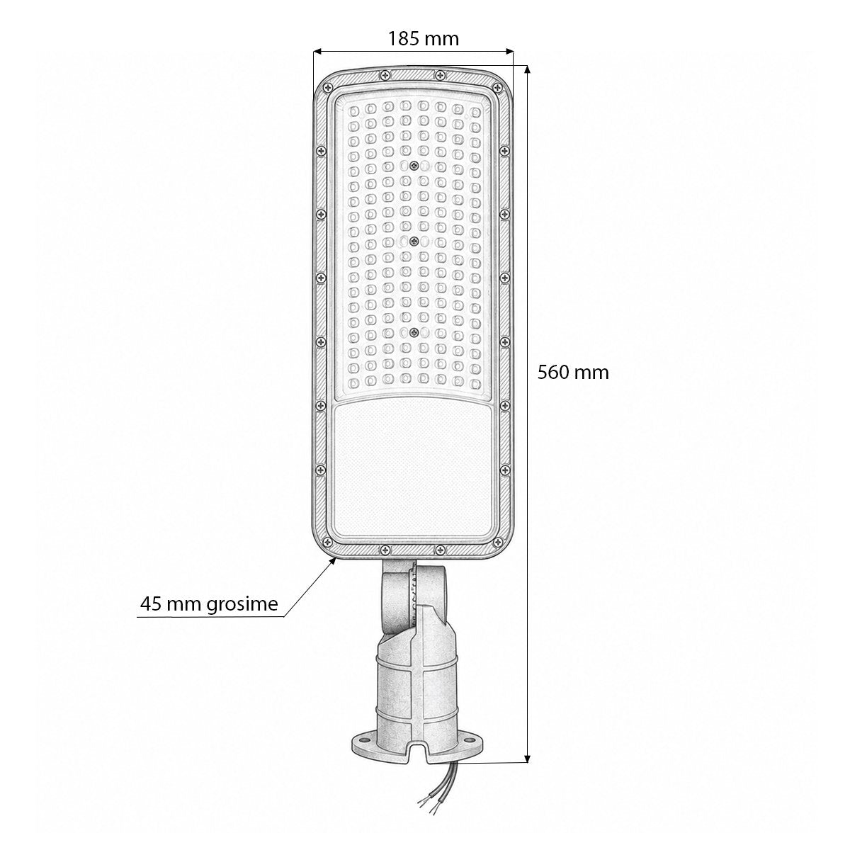 Breckner Germany LED közúti világítás 150W, 100-265V, 6500K, 21000lm oszlopra szerelhető 560x185x45mm IP66