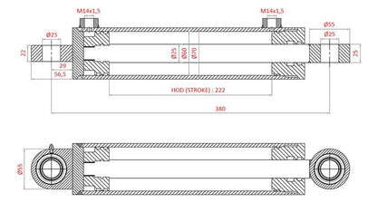 Szervokormány henger Case IH, FIAT, New Holland OEM kód 5134221, 5144124, 5144126, 5143970, 5156718