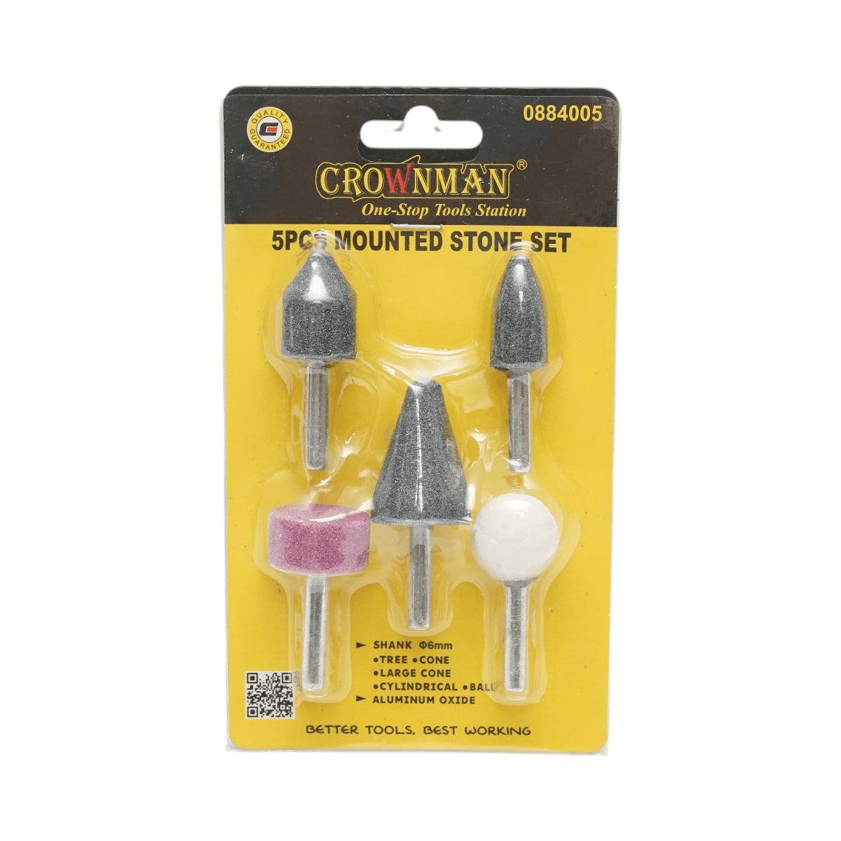 5 darabos csiszolókő készlet 6mm-es Crownman 6mm-es rúddal