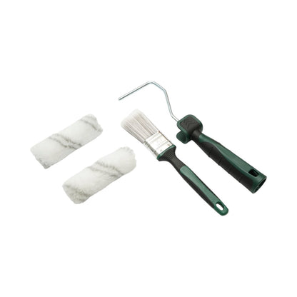 Mini festőhenger szett 2 db akril henger 10cm, lapos ecset 38mm, 2K nyél, festékcsészealj, tartalék csészealj 6 részes Breckner Germany
