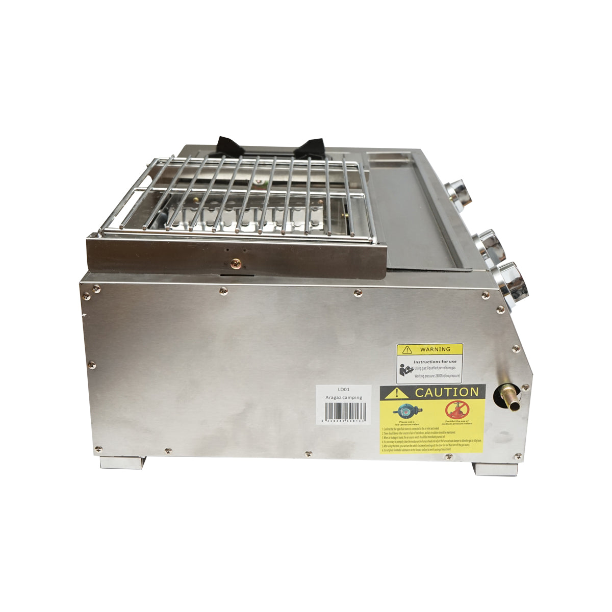 Kemping grillsütő grill 2 égővel és 1 főzőfelülettel 676x400x185mm