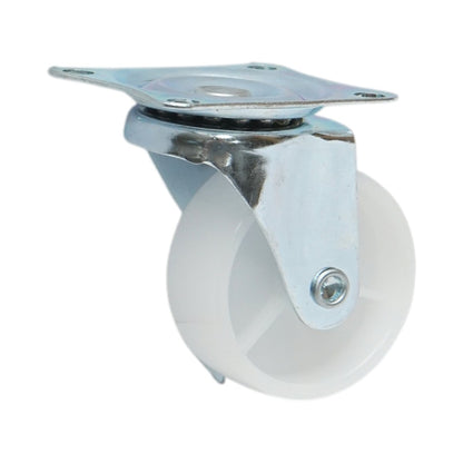 Forgó kerék 50x22mm fékezéssel, fehér polipropilén, acél lemez 58x47mm 30kg