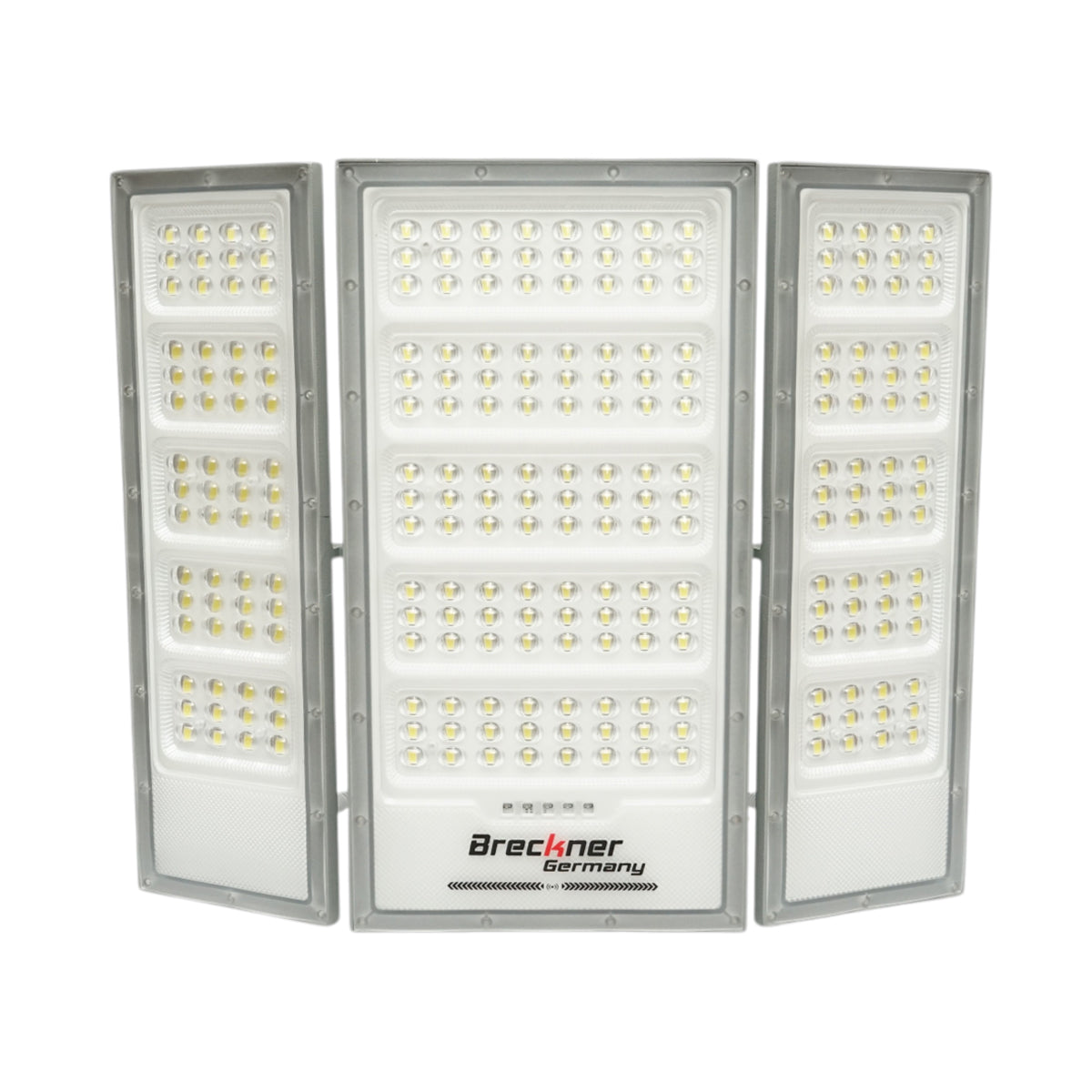 LED lámpa 4500lm, 6500K napelemes panellel 70W, LiFePO4 3.2V/60Ah akkumulátor, mozgásérzékelő és távirányító IP66 Breckner Germany
