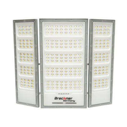 LED lámpa 4500lm, 6500K napelemes panellel 70W, LiFePO4 3.2V/60Ah akkumulátor, mozgásérzékelő és távirányító IP66 Breckner Germany