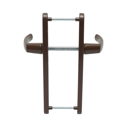 PVC hőszigeteléses ajtókilincs szett barna 28x220mm-es zárbetéttel