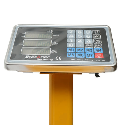 Elektronikus platformos padlómérleg 350 kg, összecsukható karral, LCD kijelzővel Breckner Germany