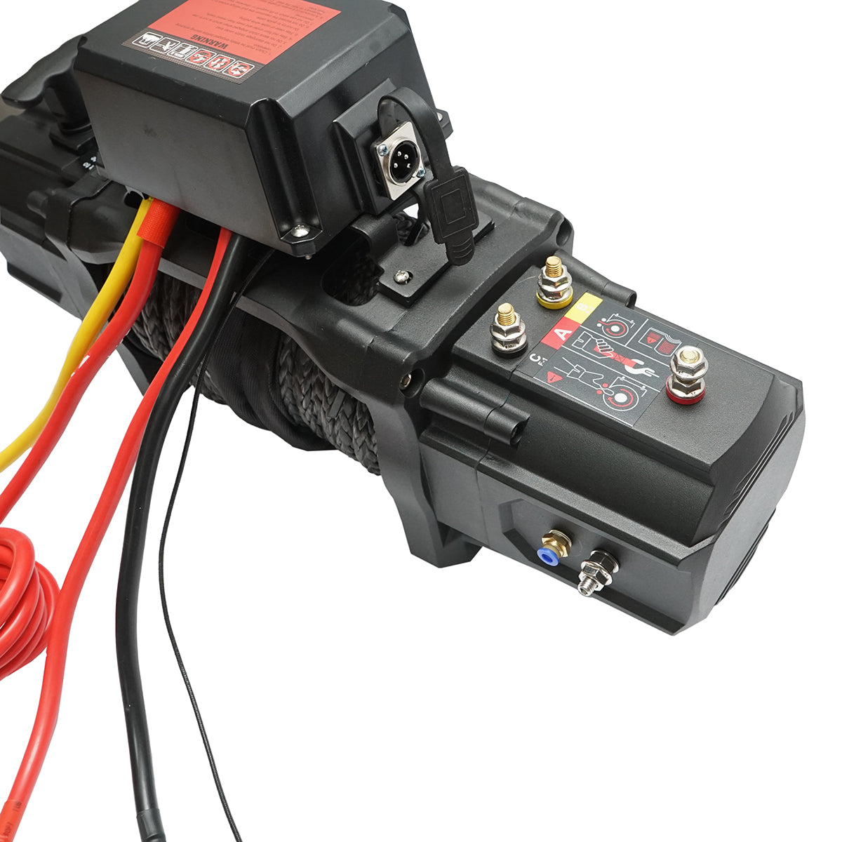 Elektromos csörlő távirányítóval 12V, 6.1T (13500lbs) 6.5CP, szintetikus kábel 9x24m, mágnesszelep 400A Breckner Germany