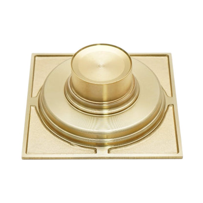 Négyzet alakú padlószifonrács, szatén arany, rozsdamentes acél 100x100mm