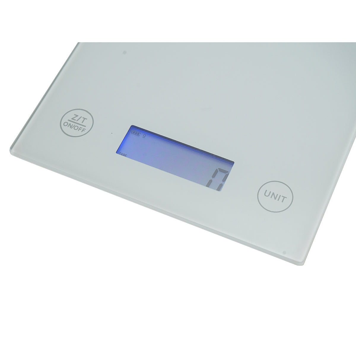 5 kg-os elektronikus konyhai mérleg, tára funkció, biztonsági üveg platform