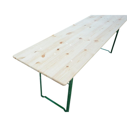Söröző szett asztallal és 2 összecsukható padlóval masszív fából kerthez, terasszhoz, eseményekhez 2200x800x770mm