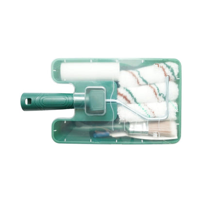 Festés és meszelés szett 10cm-es sablonnal, 2 poliészter henger, 1 mikroszálas henger, 1 szivacs henger, 25mm-es ecset, spatula, 8 részes festéktálca Breckner Germany