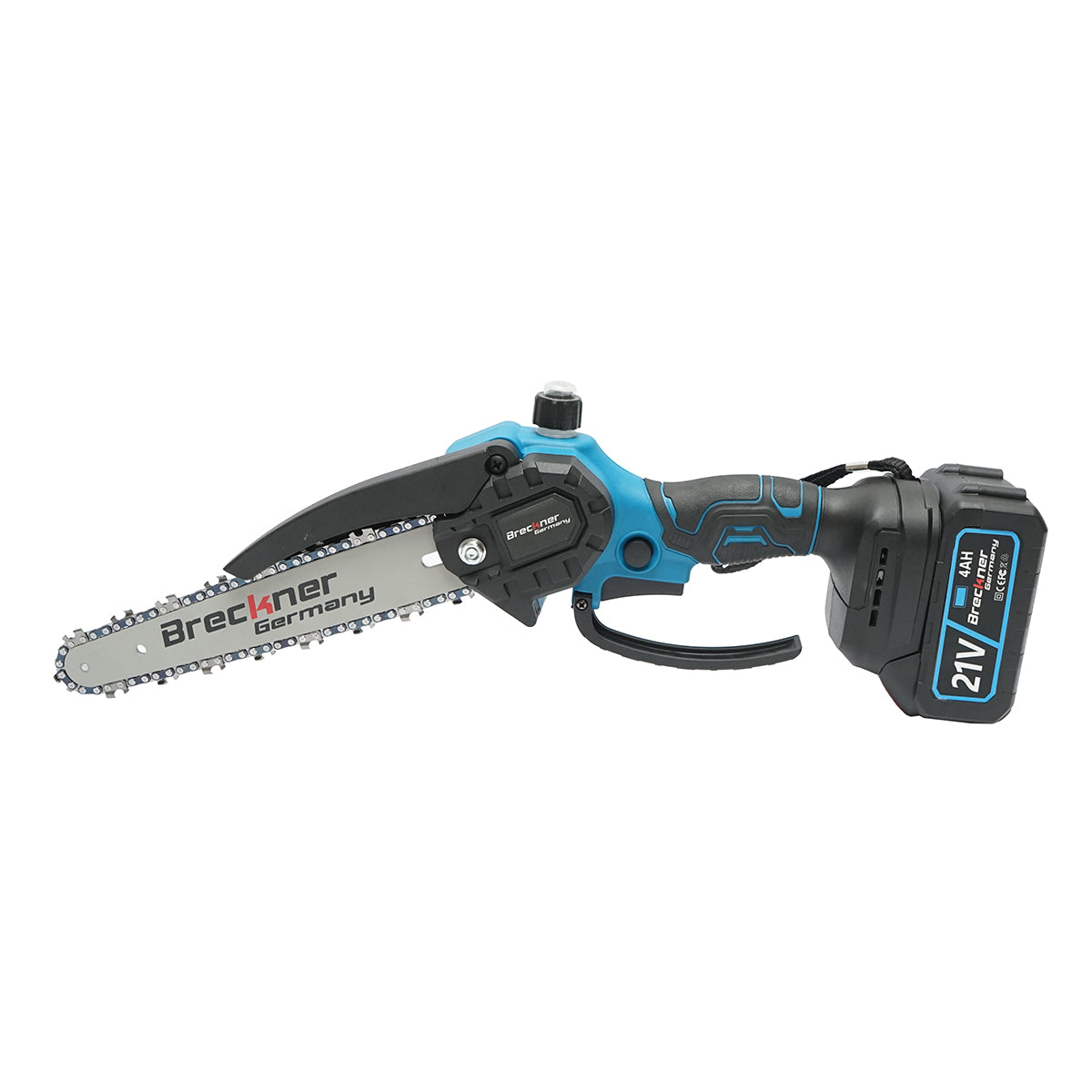 Mini elektromos fűrész 700W, 2 Li-ion akkumulátorral 21V/4Ah, 200mm (8 inch) Breckner Germany