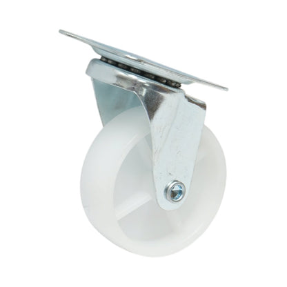 Forgó kerék 73x25mm fék nélkül, fehér polipropilén, acél lemez 70x58mm 45kg