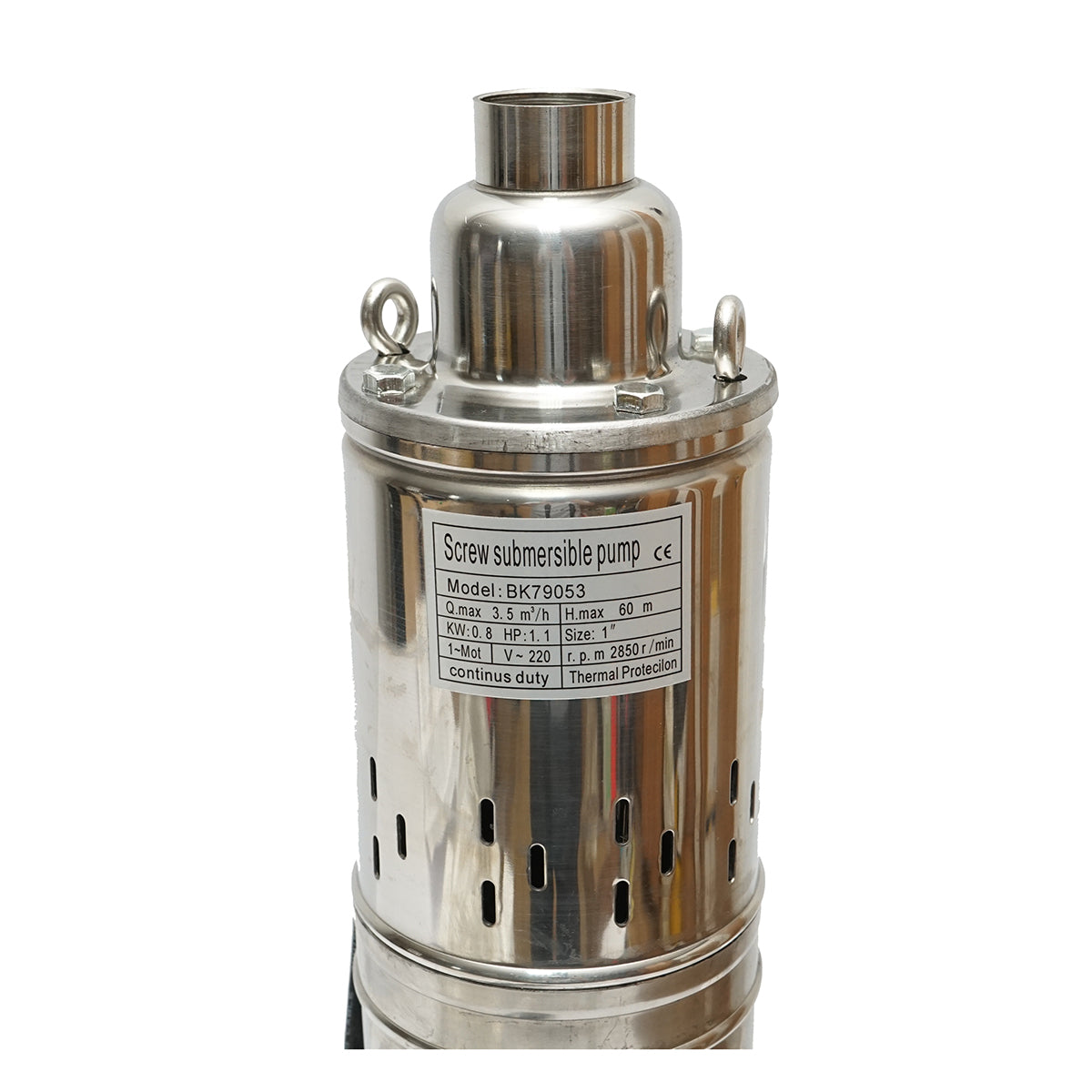Merülő vízszivattyú 800W/1.1HP, 220V, D100mm, 58L/min H60m, 2850 rpm Breckner Germany