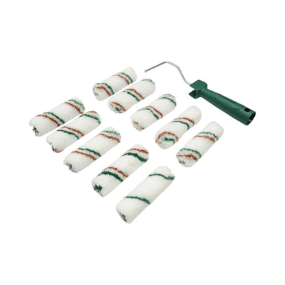 Mini festőhenger szett 10 db poliészter hengerrel 10cm, PP nyéllel, festékcsészével, tartalék csészével 13 darabos Breckner Germany