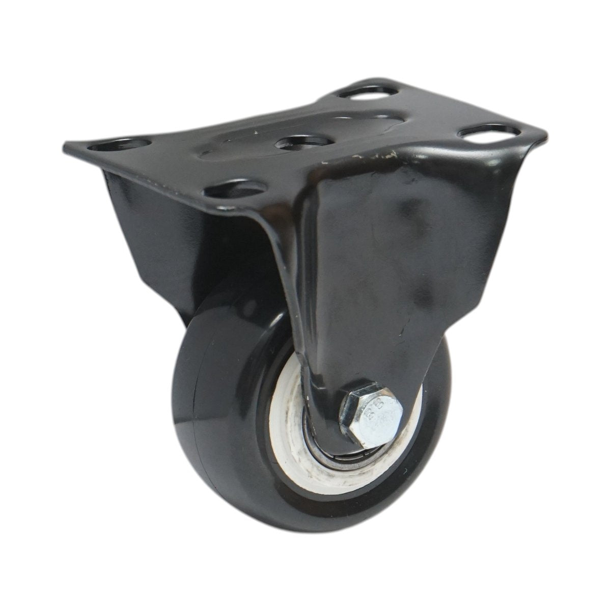 Rögzített kerék 50x24mm fék nélkül, fekete PVC, acél lemez 72x52mm 40kg